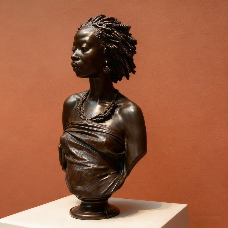 Byste av menneskelig skulptur med bronseeffekt