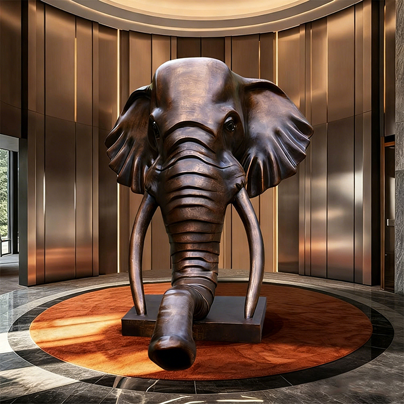 Skulptur av elefanthode