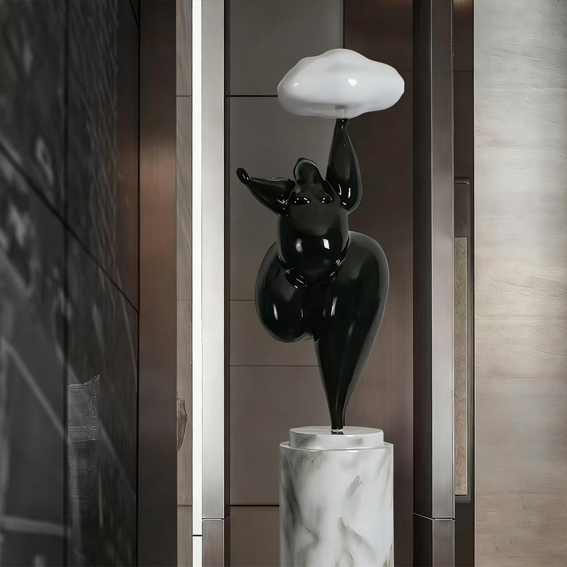 Skyløftende dekorative glassfiberskulptur