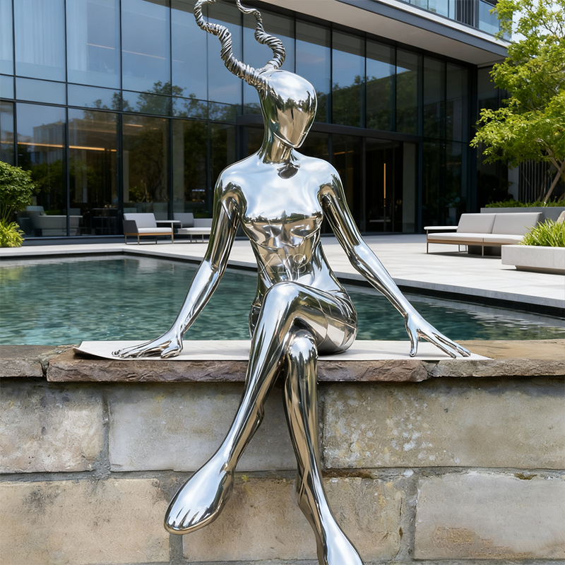 Spirit Deer Mirror Abstrakt Figur Skulptur