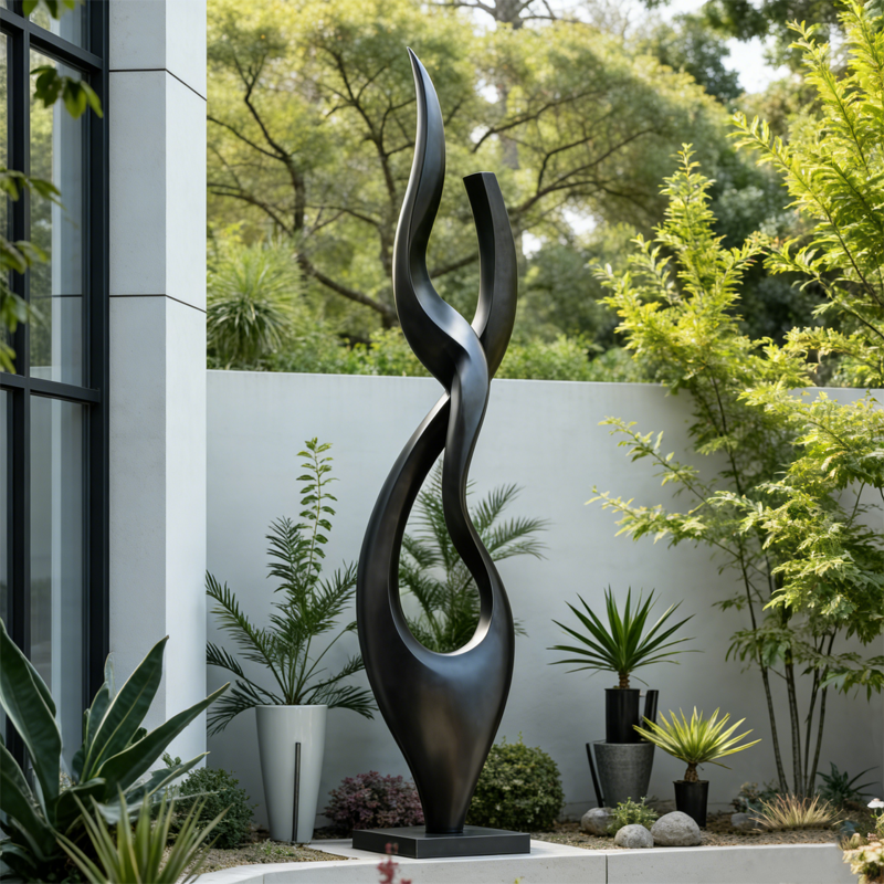 Black Flame Matt abstrakt skulptur