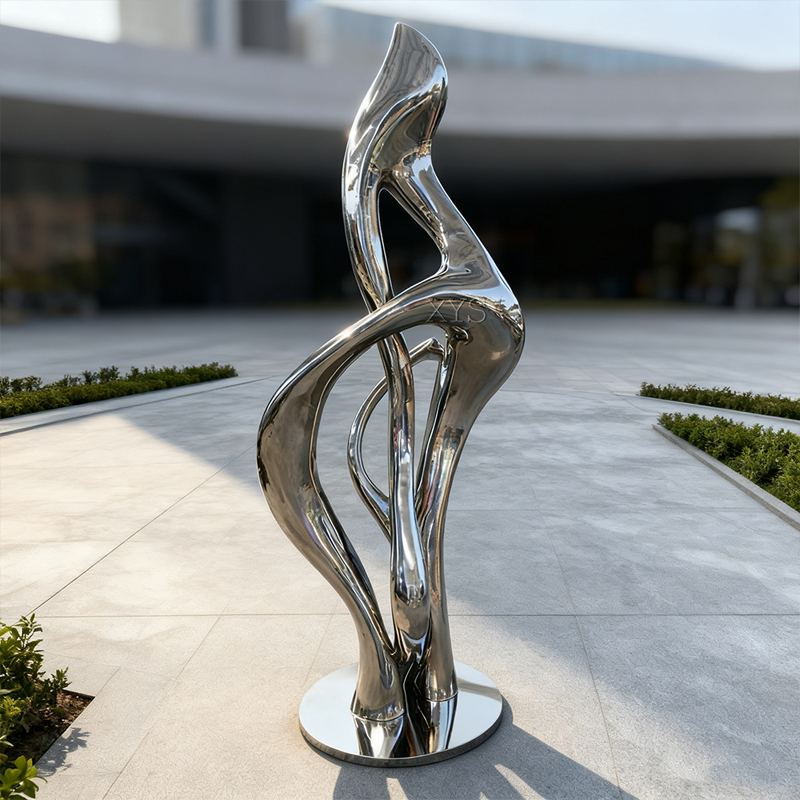 Flame in Motion Mirror Abstrakt Skulptur