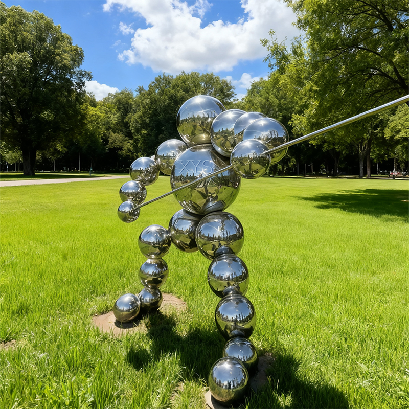 Sphere Warrior Mirror Ball-Form Samurai Skulptur