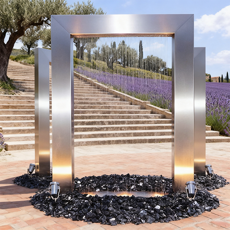 Gateway of Time Vanngardinskulptur i rustfritt stål